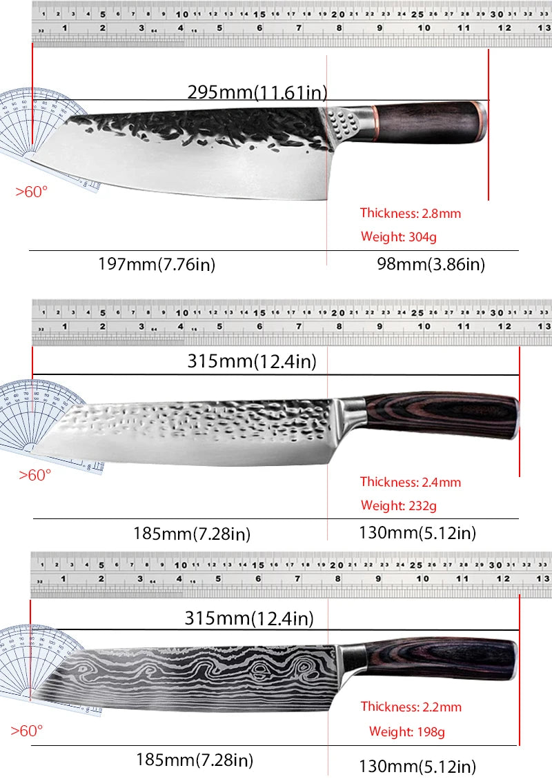 Grand couteau à lame Santoku